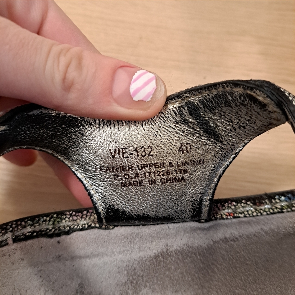 Alegria Silver Colorful Comfy Cute Baby‎ Hueies Hool & Loop Platform Sandals 9.5 - Picture 8 of 9